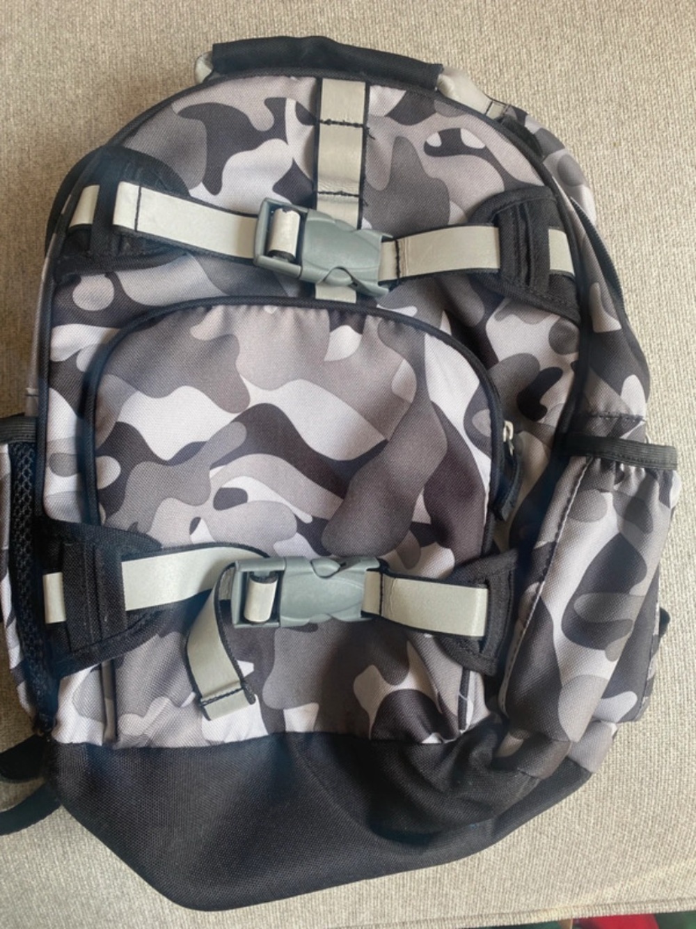 Pottery Barn Kids Gray Camo Backpack